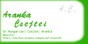 aranka csejtei business card